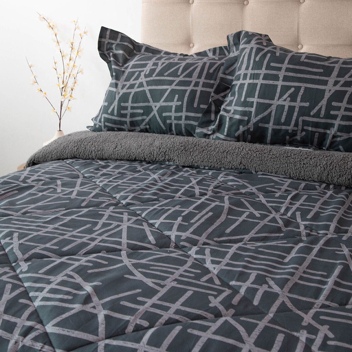Plumón Doral Super King Senses Gris