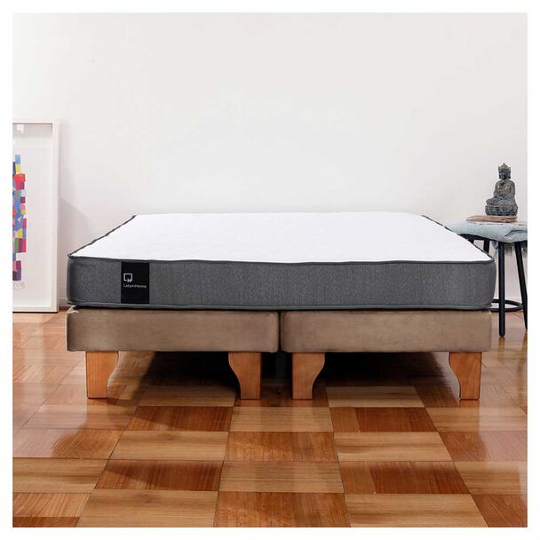 Cama Europea Latam Home Base Dividida 2 Plazas Zen Best Beige