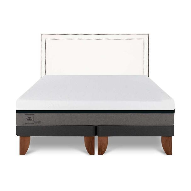 Cama Europea CIC Base Dividida 2 Plazas Balance + Respaldo Danubio