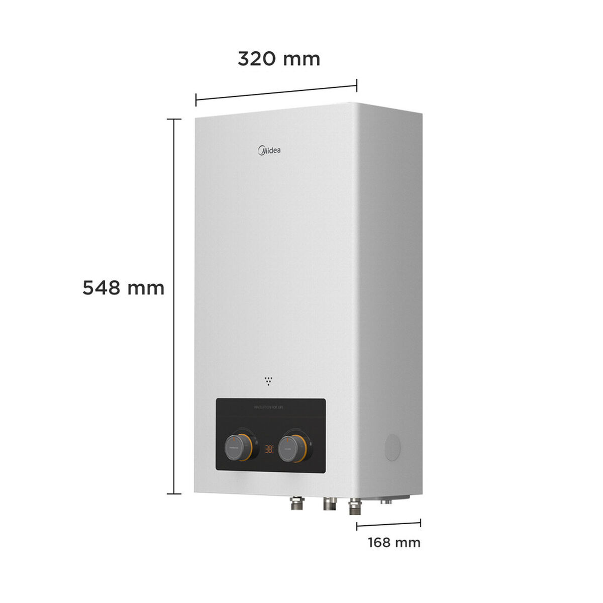 Calefont Gas Licuado Midea MGWH7-14MDNCLW-GL Tiro Natural 7 lts.