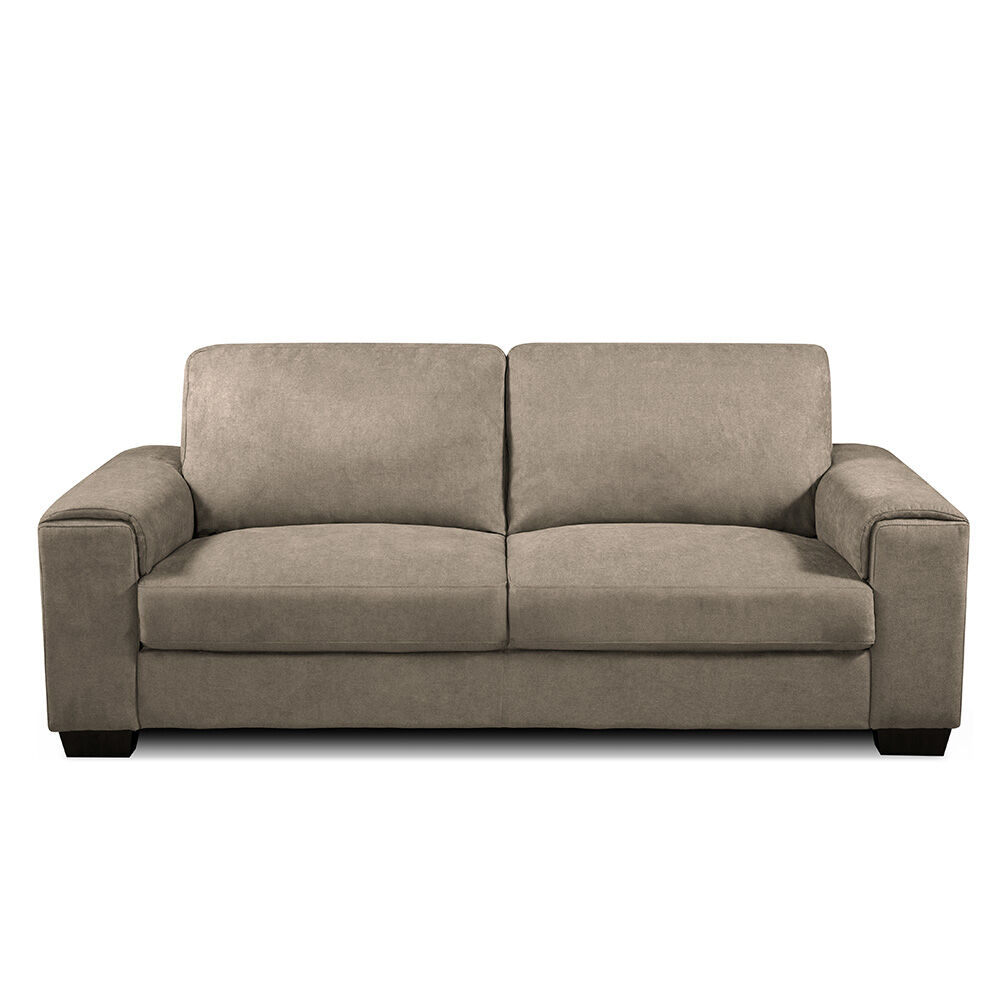Sofá Tela Rosen Robleda Taupe 3 Cuerpos