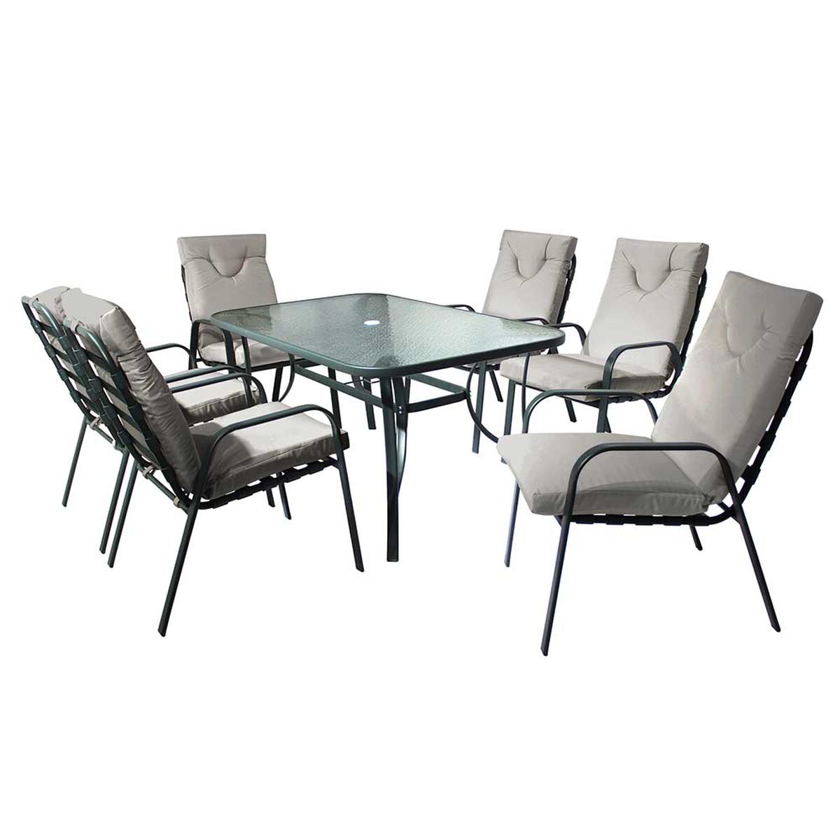 Juego de Comedor para Terraza Casanova Murano 6 Sillas Gris