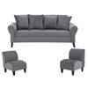 Juego de Living Felpa Bodevir Lua 3-1-1 Gris