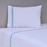 Sábana Mashini 144 Hilos 1,5 Plazas Bordada Line Azul