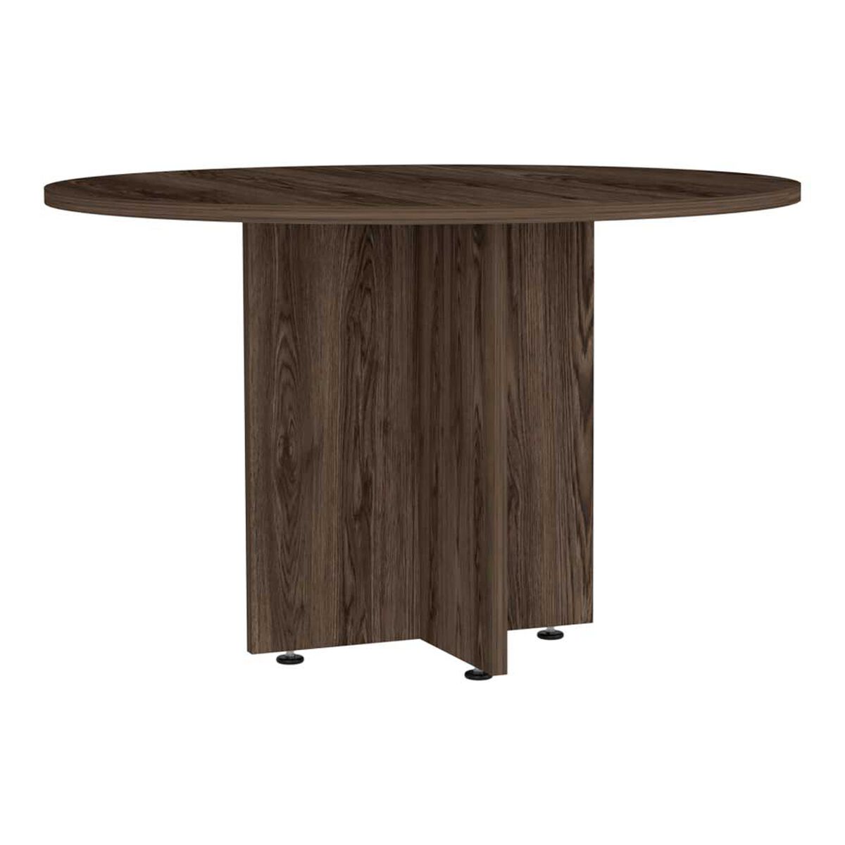 Combo Mesa Redonda + Archivador 3 Cajones TuHome Home Office Negro Soft-Coñac