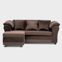 Sofá Seccional Almore Reversible 3 Cuerpos Café