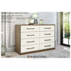 Combo Cama Europea CIC Base Dividida 2 Plazas Balance + C&oacute;moda Casanova Charlotte Nogal 8 Cajones