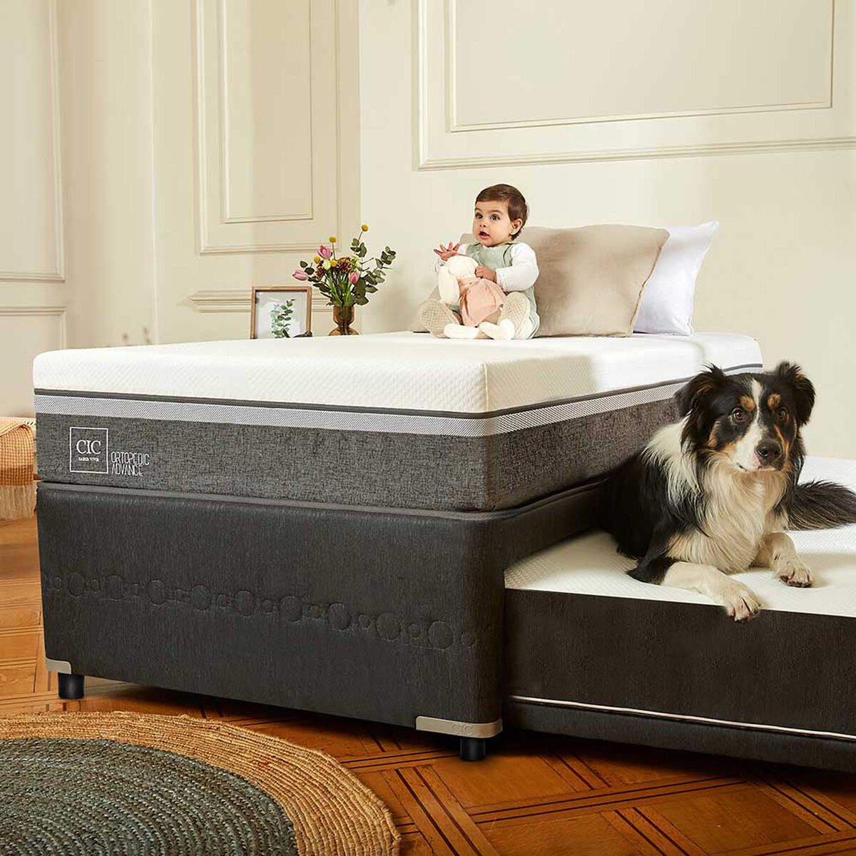 Cama Nido CIC 1,5 Plazas Superior 1 Plaza Inferior Ortopedic Advance Black 