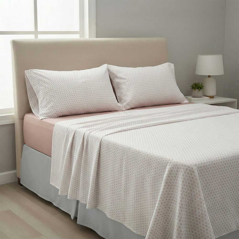 Juego de Sábanas Rosen 2 Plazas Microfibra Rosa