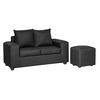 Juego de Living Innovamuebles Kahlo Sofá 2 Cuerpos + Dos Pouf 1 Cuerpo Negro
