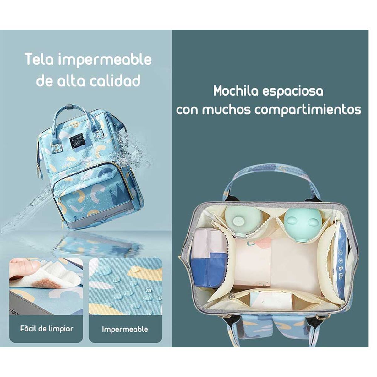 Mochila Maternal Impermeable con Usb Lubabycas Rosada
