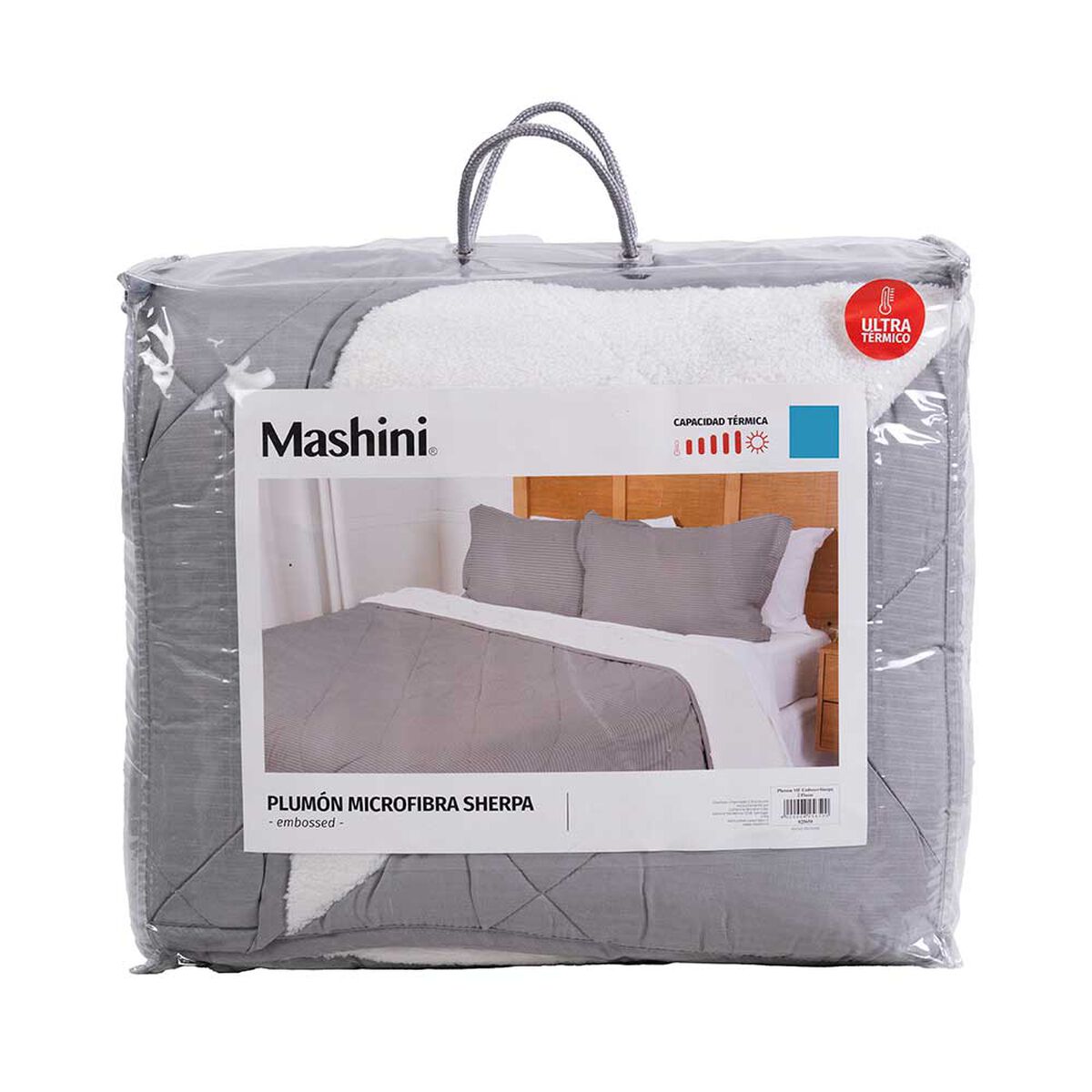 Plumón Mashini 2 Plazas Liso Gris