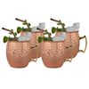 Set 4 Vasos Moscow Mule Mug Simplit Cobre + Bombillas 550 ml