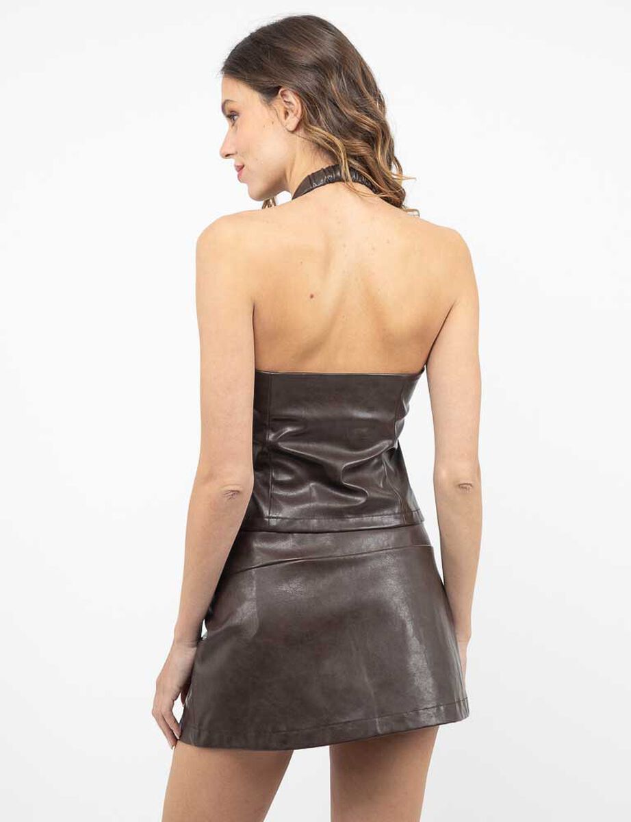 Blusa Ecocuero Sin Mangas Mujer Soviet