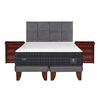 Cama Europea CIC Base Dividida King Lux + Respaldo + 2 Veladores Tamesis