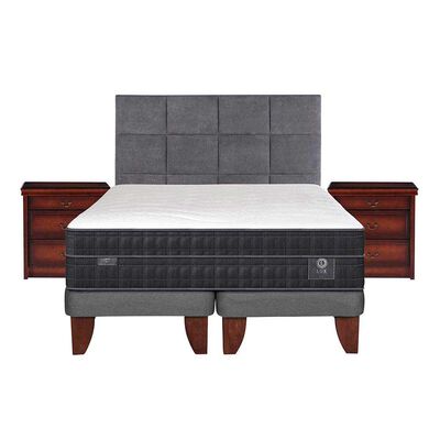 Imagen 1 del producto Cama Europea CIC Base Dividida King Lux + Respaldo + 2 Veladores Tamesis