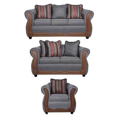 Juego de Living Black Factory Sofia 6 Cuerpos Marengo