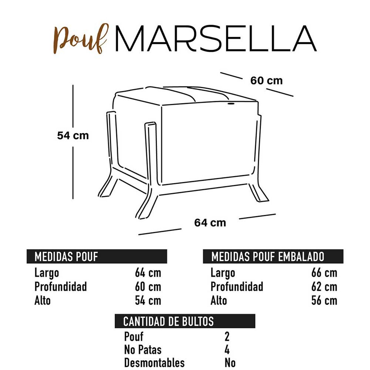 Pouf Latam Home Marsella Lino Gris Claro