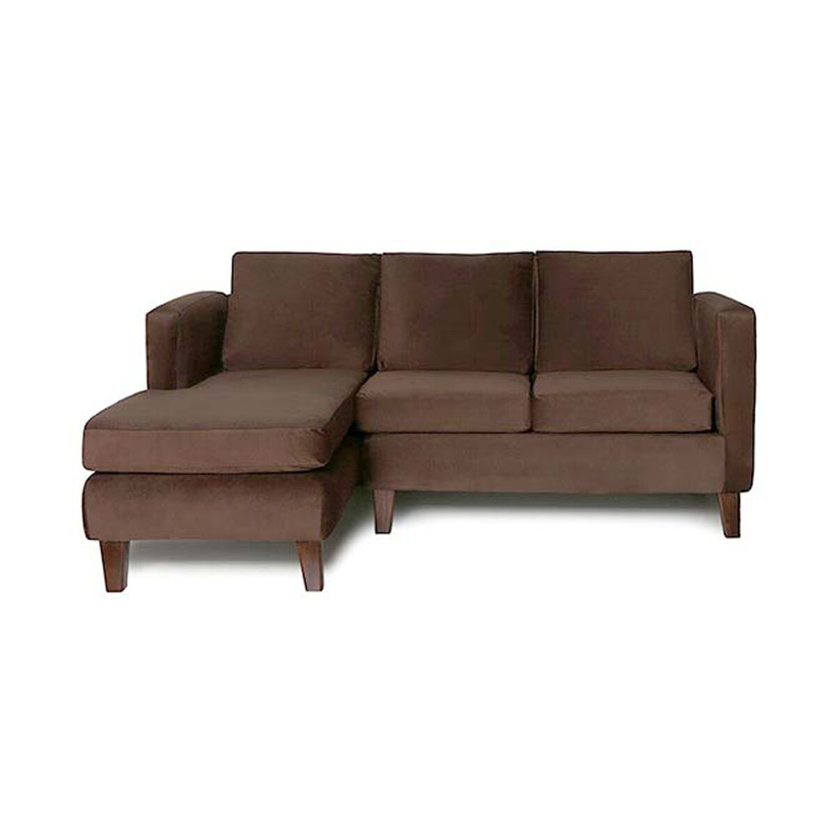 Sof&aacute; Seccional Barra Design Mila Izquierdo 3 Cuerpos Caf&eacute;