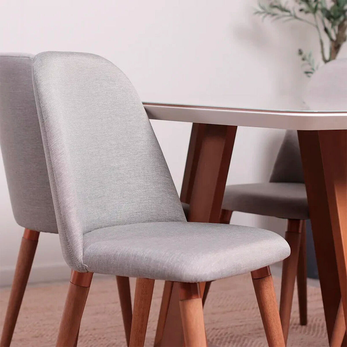 Juego de Comedor Decocasa Bennet 4 Sillas Gris