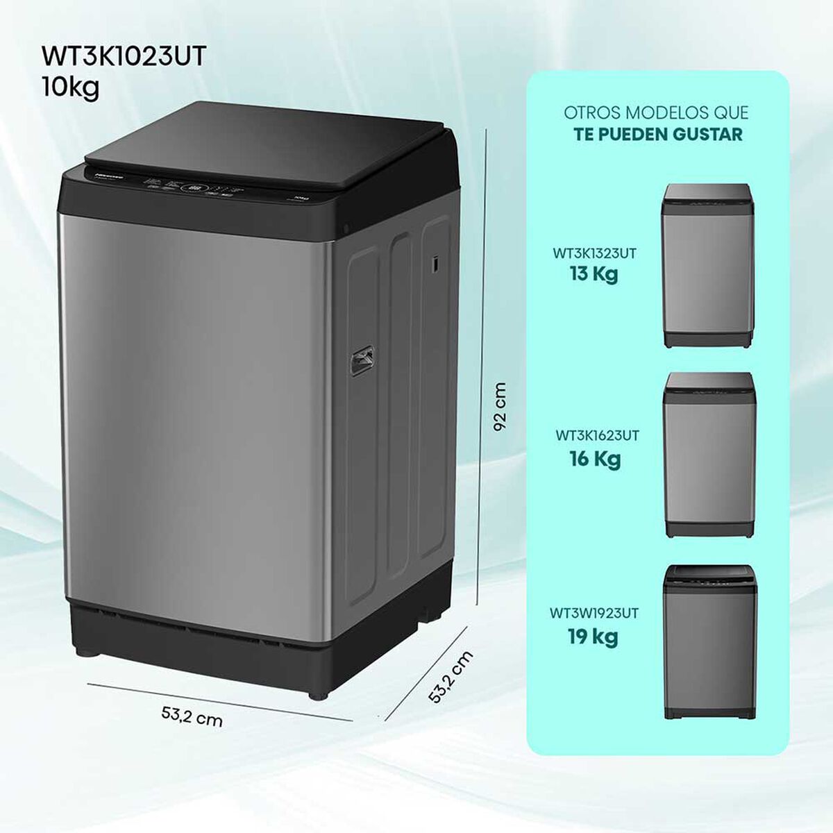 Lavadora Autom&aacute;tica Hisense WT3K1023UT 10 kg.