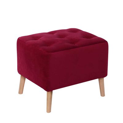 Pouf Latam Home Lyon Tela Velvet Burdeo
