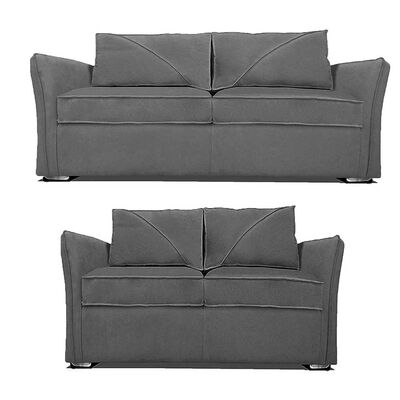 Imagen 1 del producto Juego de Living Elegant Detail Atlanta Sofá 3 Cuerpos + Sofá 2 Cuerpos Gris