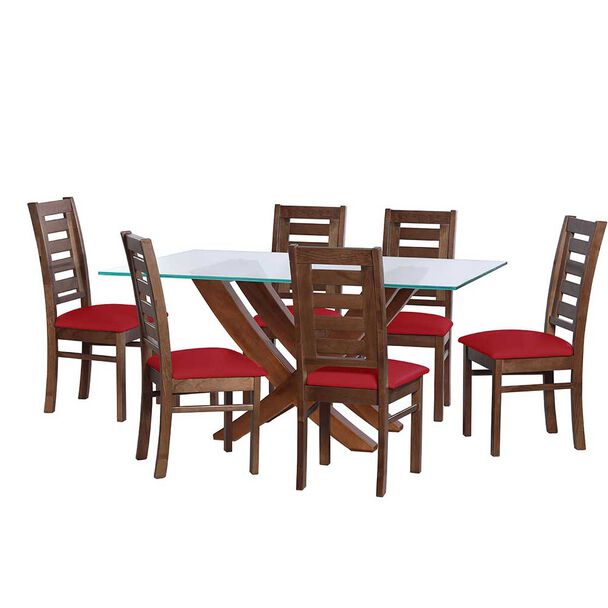 Juego de Comedor Latam Home Alicante 6 Sillas Rojo