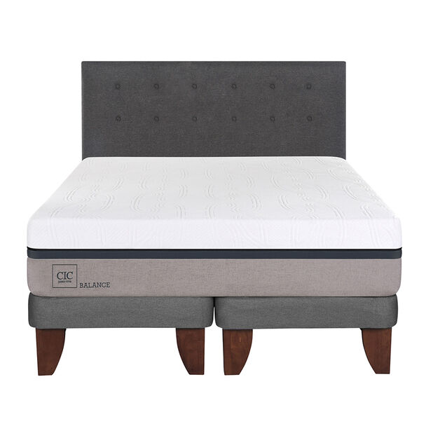 Cama Europea CIC Base Dividida 2 Plazas Balance + Respaldo Eufrates