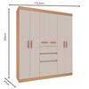 Closet Vekkahome Berna 7 Puertas 2 Cajones Beige