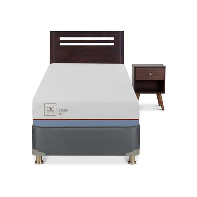 Imagen 1 del producto Cama Americana CIC 1 Plaza Excellence Plus + Respaldo + 1 Velador Munich