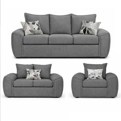 ELEGANT DETAIL Juego de Living Elegant Detail New Houston 3-2-1 Cuerpos Gris