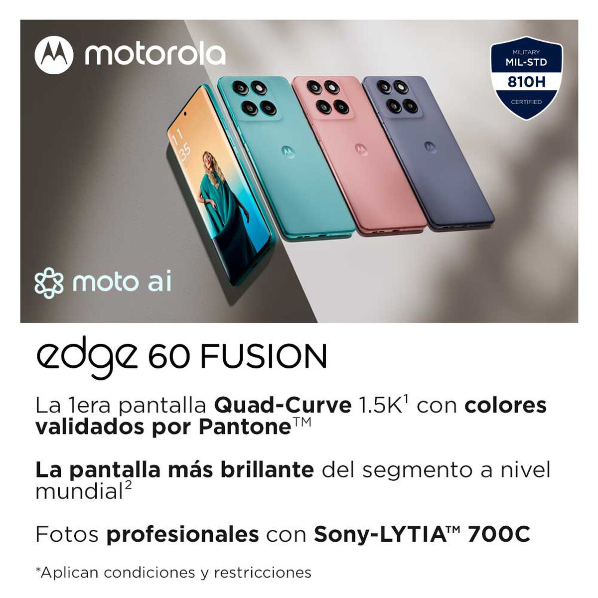 Celular Motorola Edge 60 Fusion 256GB 6,67" Rosado Liberado