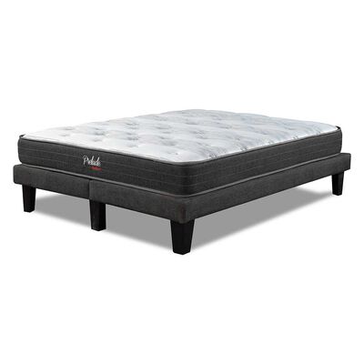 Imagen 2 del producto Combo Cama Europea Prelude Radiant 2 Plazas Normal + Respaldo Urban Gris + Cubre Colchón + Pack Almohadas