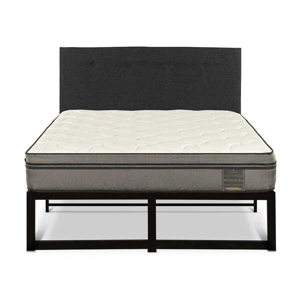 Cama Iron Smart Belsogno 2 Plazas Signature + Respaldo Black