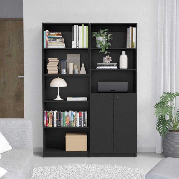Estante 62 cm + Estante 2 Puertas TuHome Home Wengue
