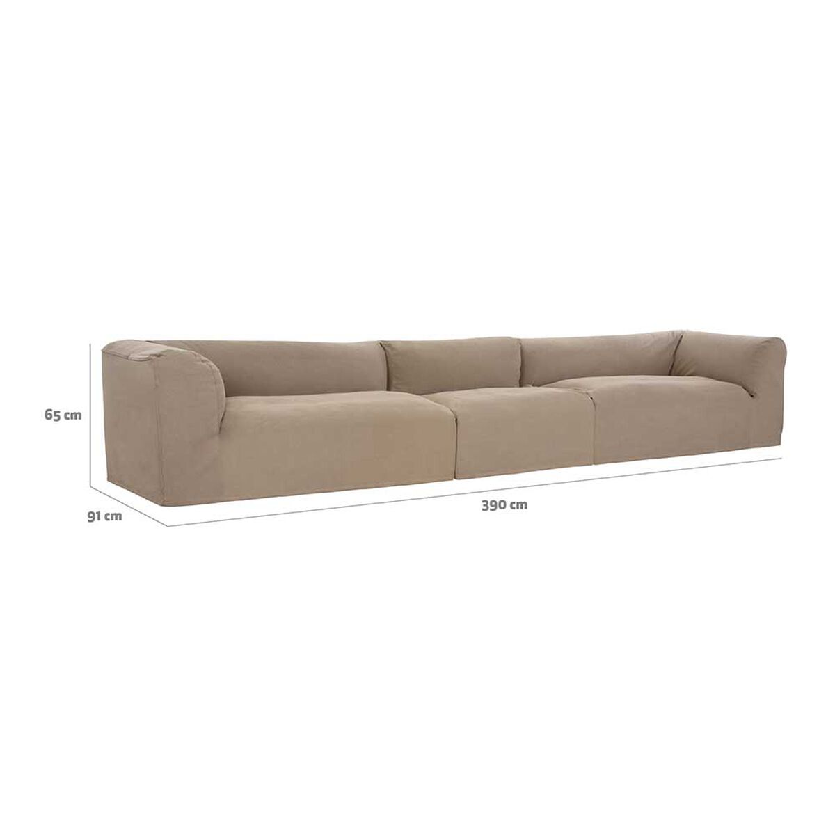 Seccional CIC Relax Sillón 1 Cuerpo + Dos Sofás 2 Cuerpos Natural
