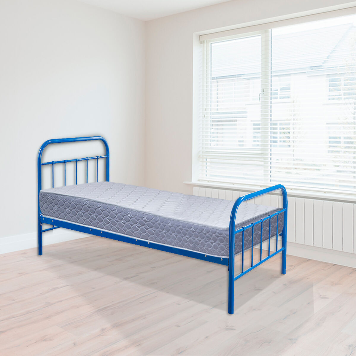 Combo Base de Cama Casanova 1 Plaza Funcional Blue + Colch&oacute;n Celta 1 Plaza New Atlantis