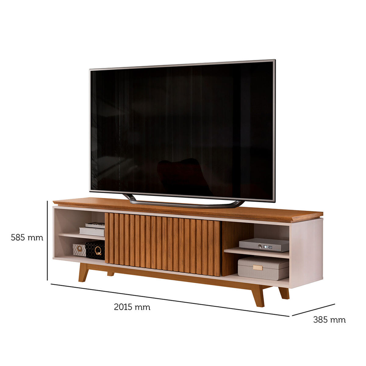 Rack TV Vekkahome Loren Hasta 75" Caf&eacute;