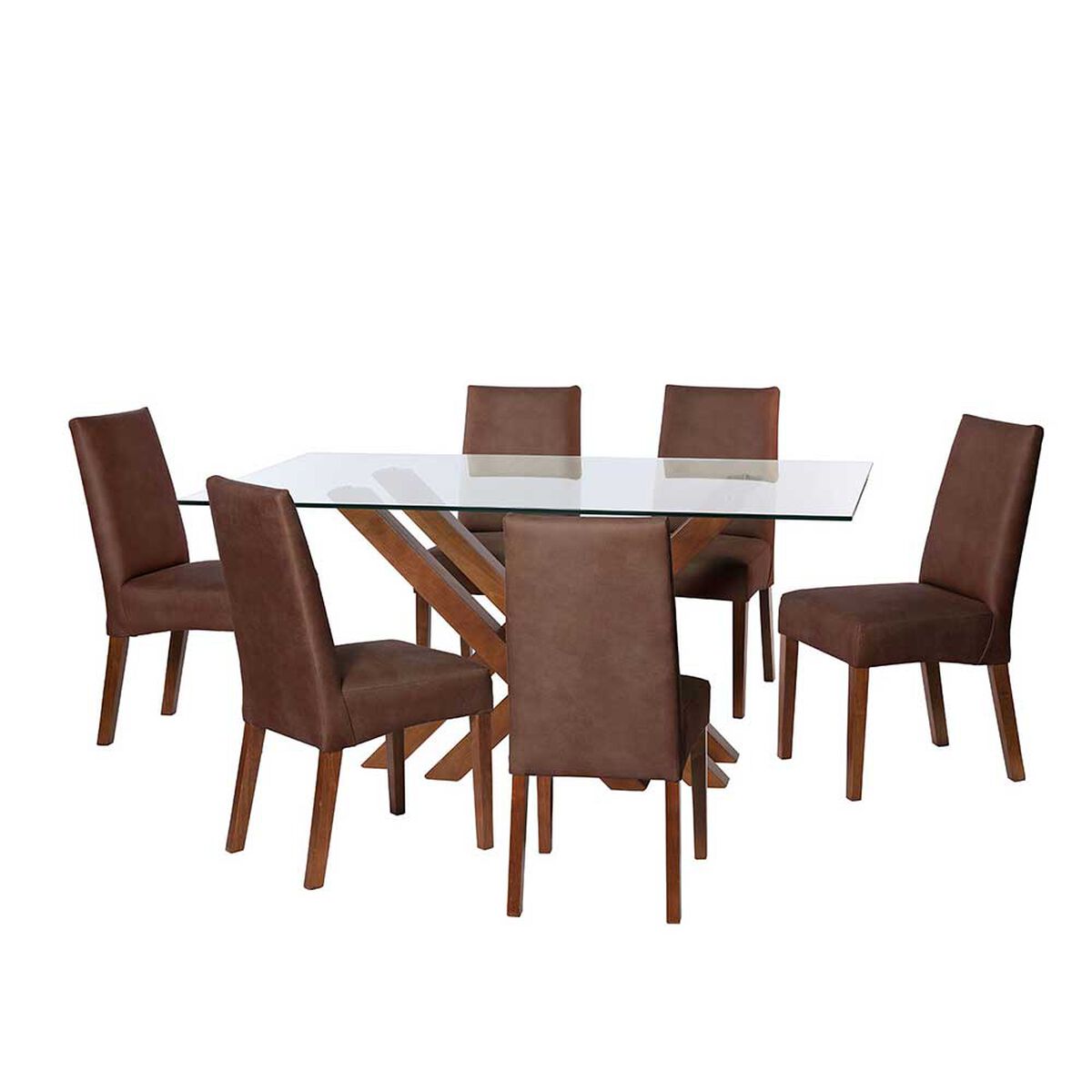 Juego de Comedor Latam Home Merida 6 Sillas Caf&eacute; Moro