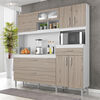 Mueble de Cocina Vekkahome Bisel 8 Puertas 1 Cajón Café Blanco