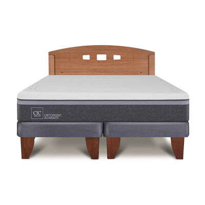 Imagen 1 del producto Cama Europea CIC Base Dividida 2 Plazas Ortopedic Advance + Respaldo New Gales