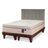 Cama Europea Flex Base Dividida King M&aacute;ximo Cobre + Respaldo Design Gris