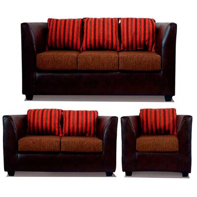 Juego de Living Elegant Detail Valentino Sofá 3 Cuerpos + Sofá 2 cuerpos + Sillón 1 Cuerpo Café