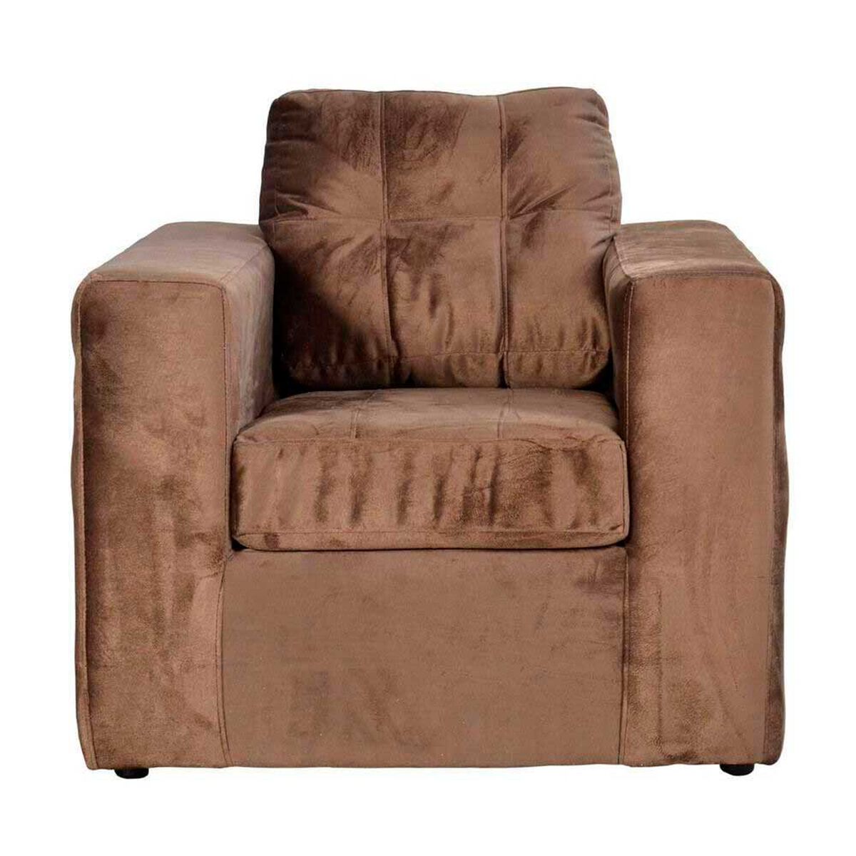 Juego de Living Kea Nize Felpa Sof&aacute; 3 Cuerpos + Dos Sillones 1 Cuerpo Caf&eacute;