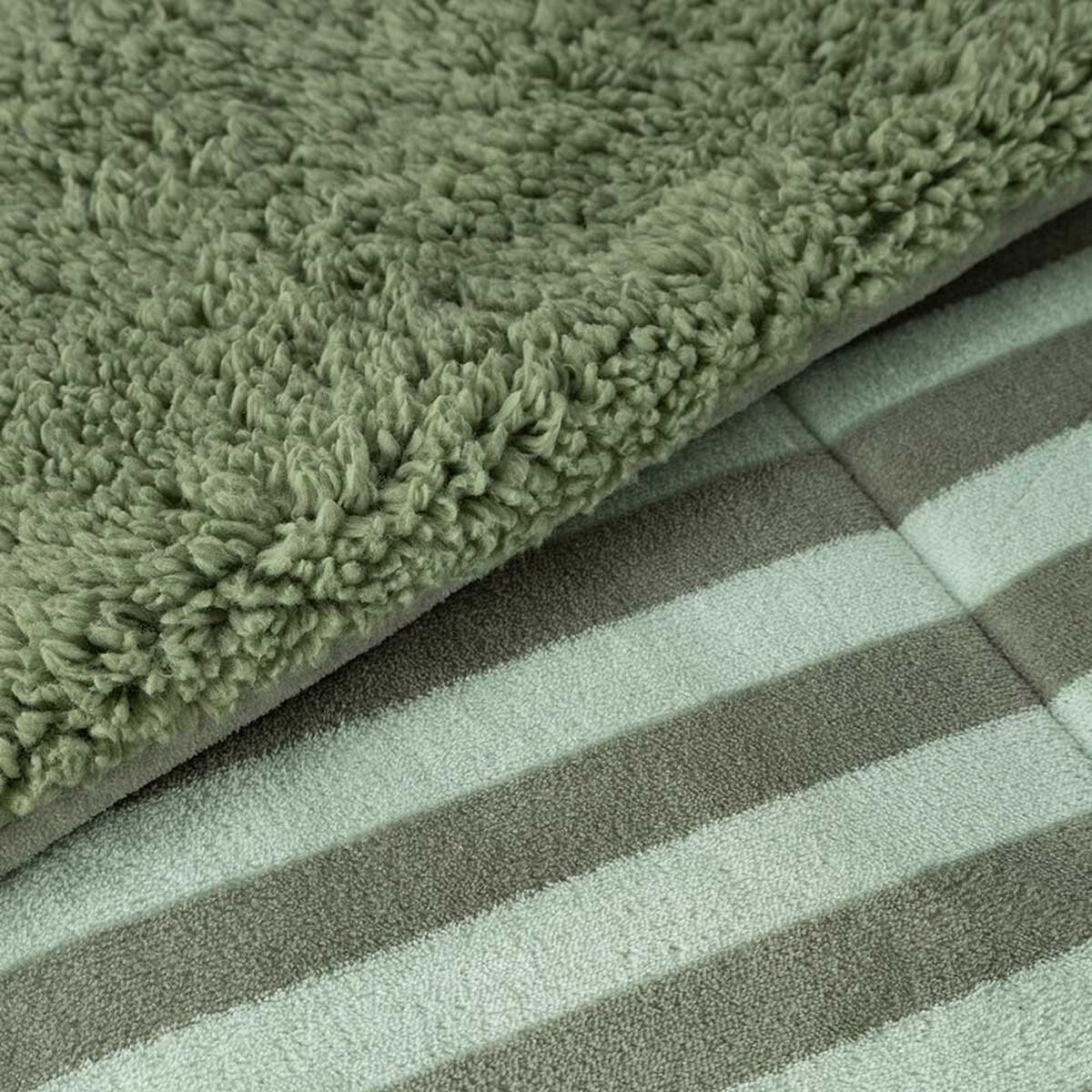 Plumón Coral Sherpa Casanova 2 Plazas Rayas Verde