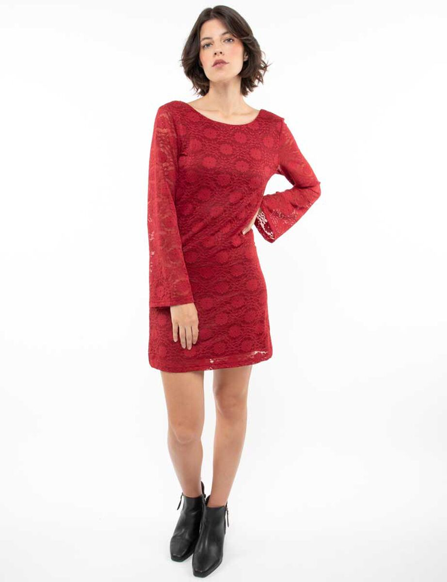 Vestido Corto Manga Larga Mujer Zibel