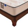 Cama Europea Flex 1,5 Plazas Dual Sensity + Respaldo Royal Caf&eacute; + Velador Rover