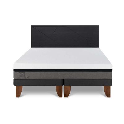 Cama Europea CIC Base Dividida 2 Plazas Balance + Respaldo Villarrica Negro