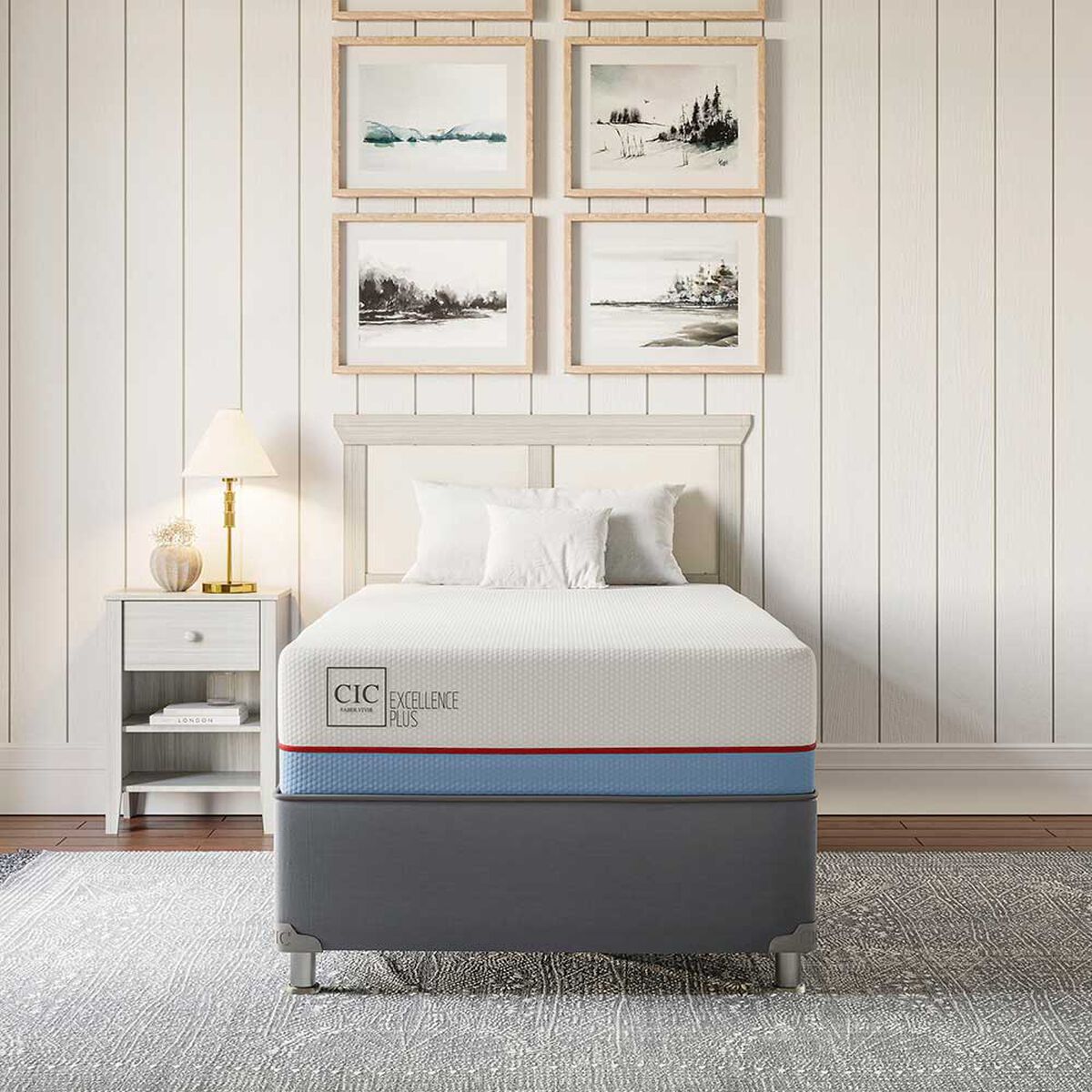 Cama Americana CIC 1,5 Plazas Excellence Plus + Almohada + Plumón